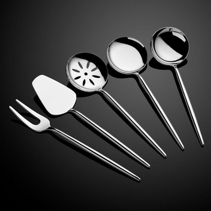 Hermia Almeria - Silver Juego de Servicio de Cocina de Acero Inoxidable de 5 Piezas Color Plata