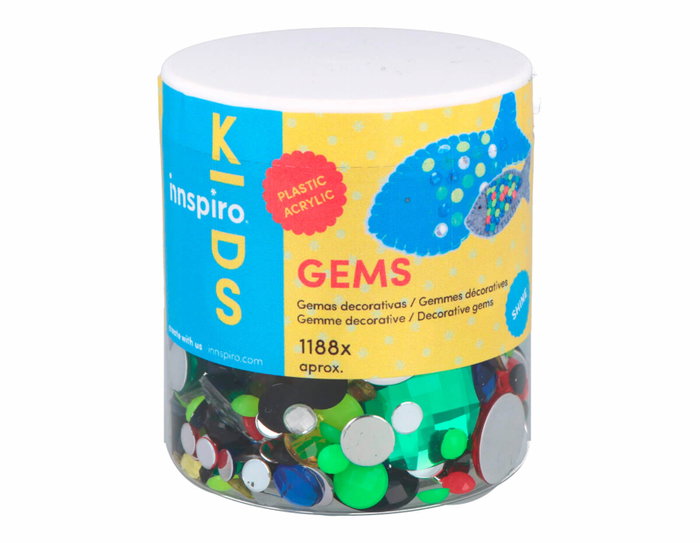 Innspiro Bote de Gemas Acrílicas Circulares Colores y Tamaños Surtidos Innspiro Bote de Gemas Acrílicas Circulares Colores y Tamaños Surtidos