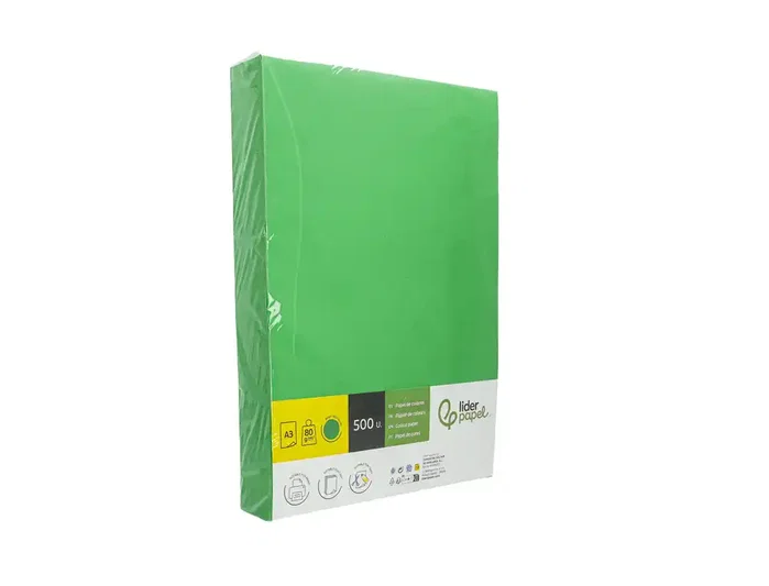 Liderpapel Papel Color DIN A3 80 g Verde Intenso, 500 Hojas