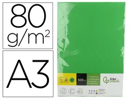 Liderpapel Papel color verde intenso DIN A3 80 g 500 hojas