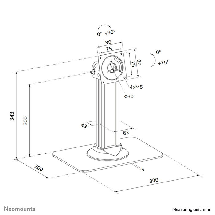 Neomounts Soporte para Tablet ds15-631bl1 Negro Neomounts Soporte para Tablet ds15-631bl1 Negro