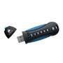 Corsair Padlock 3 Secure 64GB USB 3.2 Gen 1 - Llave USB con PIN y contraseña, color Negro/Azul, STICK 64GB
