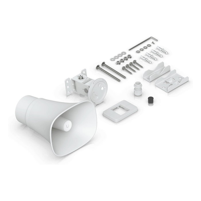 Ubiquiti Networks UP-AI-Horn-Speaker-W Altavoz de Cuerno IP66 de 1 vía 120dB Exterior Blanco Alimentación PoE