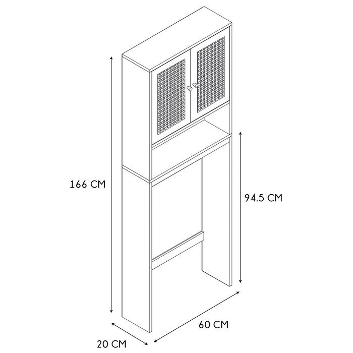 Home Deco Factory Mueble WC Bali 60x20 H.166 cm Home Deco Factory Mueble WC Bali 60x20 H.166 cm