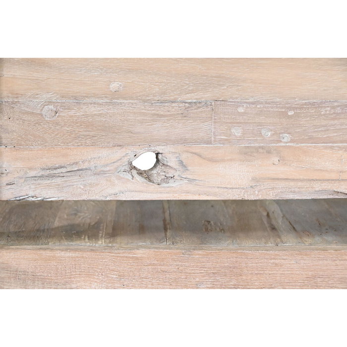 DKD Home Decor Cama con Dosel de Teca Tallada Decapé Natural