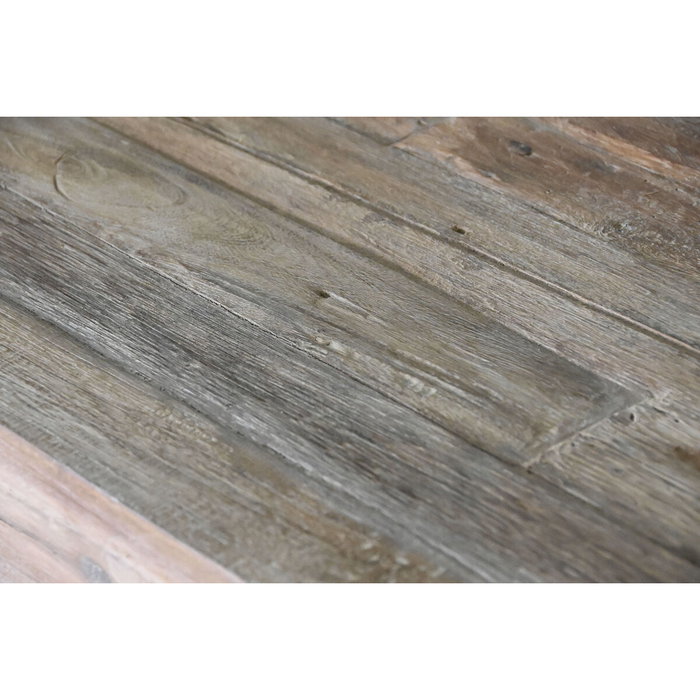 DKD Home Decor Cama con Dosel de Teca Tallada Decapé Natural