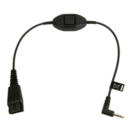 Jabra 8800-00-55 Cable QD a Jack 2.5mm Recto 0.3 m Negro con Botón para Responder Llamadas, Compatible con Philips, Ericsson