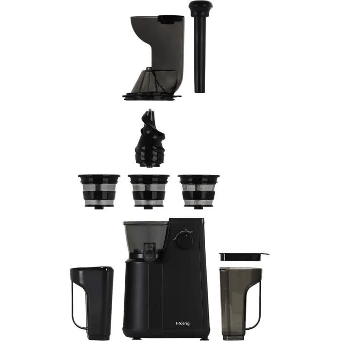 Hkoenig Extractor de jugos extra lento GSX24, 400 W, 1 L - Negro