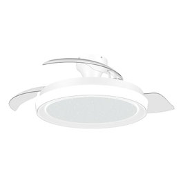 Philips Bliss Ventilador de Techo con Aspas Retráctiles, LED 3 CCT, Blanco / Estrellado, ø106 cm