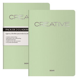 Cuaderno Dohe Creative A4 40H 90Gr. Liso Verde Pack De 2