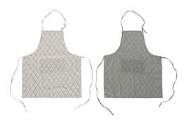 DKD Home Decor Delantal Japan stripes Gris Blanco Algodón Poliéster 70 x 80 x 0.5 cm (12 Unidades)