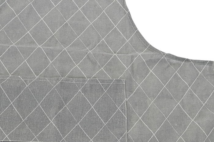 DKD Home Decor Delantal Japan stripes Gris Blanco Algodón Poliéster 70 x 80 x 0.5 cm (12 Unidades)