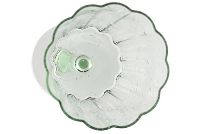 DKD Home Decor Set de 6 Copas de Cristal Verde Bubbles Garbo