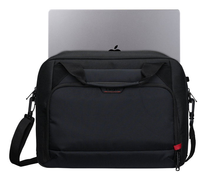 Targus EcoSmart 14 Pulgadas (35.6 cm) Maletín Negro y Rojo para Portátil 13-14", Acolchado, Resistente al Agua, con Material Reciclado