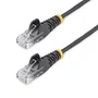 StarTech Cable Ethernet Cat6 Slim UTP 7m Negro - N6PAT7MBKS - Conectores sin Gancho RJ45, PoE++ 100W, Cubierta LSZH, 28AWG