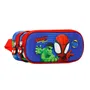 Marvel Spiderman Estuche Portatodo Doble Compartimento Azul 3D Relieve Escolar 22x10x8cm
