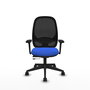 PIQUERAS Y CRESPO Silla de oficina Cilanco Azul con Brazos 3D