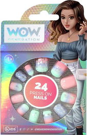 Wow Generation Set de 24 Uñas Adhesivas Falsas para Niños, Juguete de Imitación y Maquillaje, Edad Recomendada 3+ Años