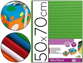 Liderpapel Cartón ondulado 50 x 70 cm 320 g/m² verde hoja para manualidades