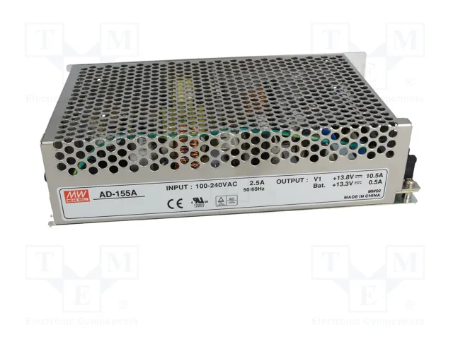 MEAN WELL AD-155A Alimentador Buffer 151,55W 13,8VDC MEAN WELL AD-155A Alimentador Buffer 151,55W 13,8VDC