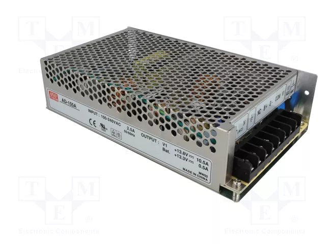 MEAN WELL AD-155A Alimentador Buffer 151,55W 13,8VDC MEAN WELL AD-155A Alimentador Buffer 151,55W 13,8VDC