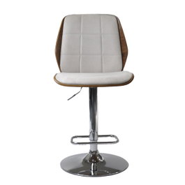 DKD Home Decor Taburete Ajustable de Poliéster Beige y Nogal