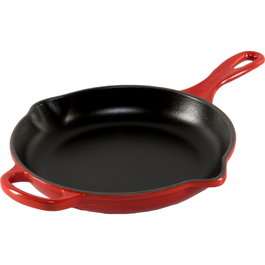 Le Creuset Sartén para Freír y Servir de Hierro Fundido, Rojo Cereza, 23 cm