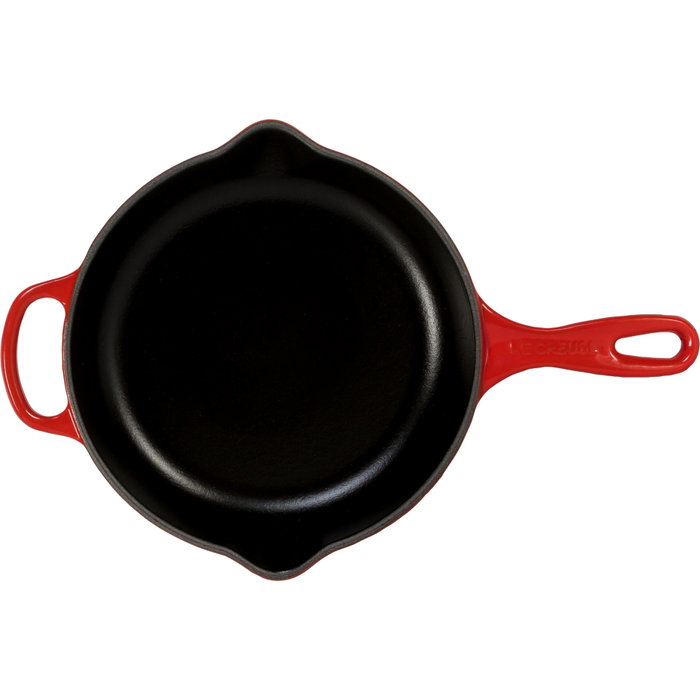 Le Creuset Sartén para Freír y Servir de Hierro Fundido, Rojo Cereza, 23 cm