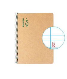 Bloc Escolofi Green Tapa Dura A5 50H Montessori 3,5 80G Reciclado Con Margen Verde (Set de 5)