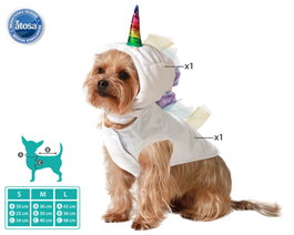 Disfraz Para Mascota Unicornio Fantasía Talla M para Perro - Color Blanco