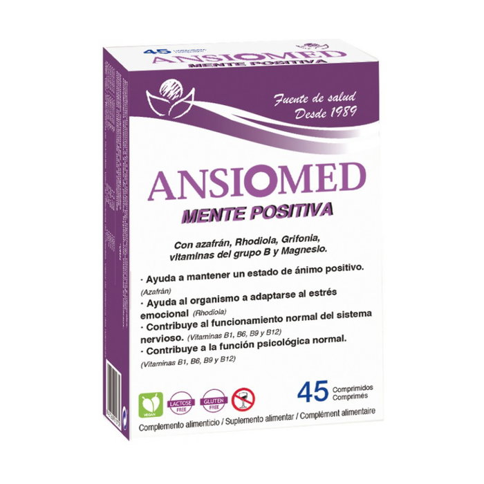 Bioserum Ansiomed Mente Positiva 45 comprimidos - Complemento alimenticio para el estado de ánimo positivo Bioserum Ansiomed Mente Positiva 45 comprimidos - Complemento alimenticio para el estado de ánimo positivo