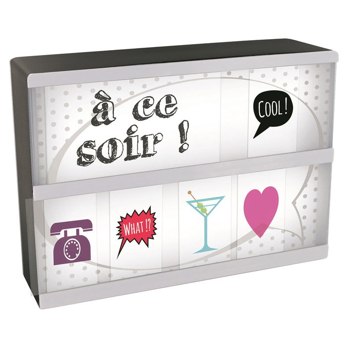 Home Deco Light Dina5 Caja Luminosa LED para Mensajes con 86 Tarjetas, Decorativa y Funcional Home Deco Light Dina5 Caja Luminosa LED para Mensajes con 86 Tarjetas, Decorativa y Funcional