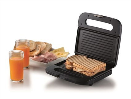 Ariete 1971/00 Sandwichera Breakfast Grafito - Placas Antiadherentes para Sándwiches, Hotdogs, Hamburguesas, Verduras y Carne