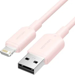 Vention Cable USB 2.0 Tipo A Macho a Lightning Macho, 2 m, Rosa, 480 Mbps, Carga Rápida 2.4A