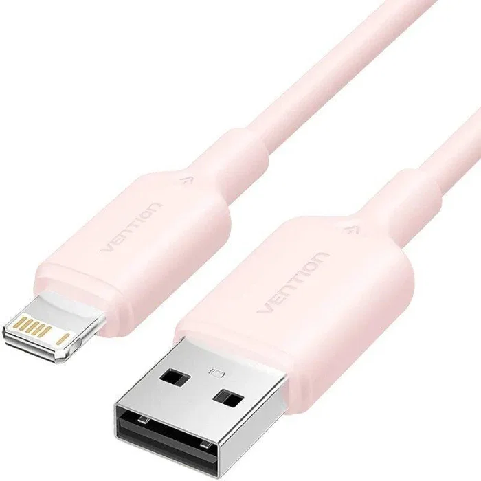 Vention Cable USB 2.0 Tipo A Macho a Lightning Macho, 2 m, Rosa, 480 Mbps, Carga Rápida 2.4A