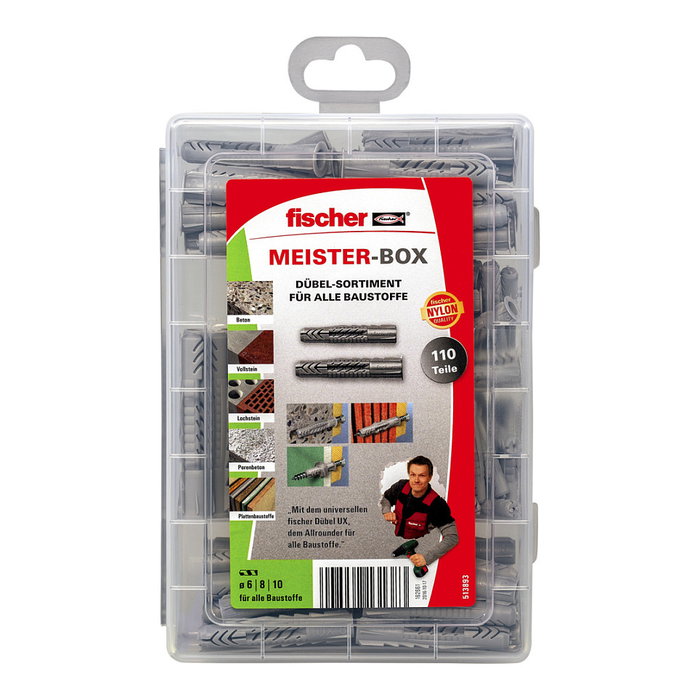 Fischer MEISTER-BOX UX/UX R Surtido de Anclajes de Expansión 110 Piezas
