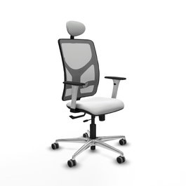 PIQUERAS Y CRESPO Silla de oficina Motilla con mecanismo Sincro/Traslack, Blanco y Gris