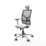 PIQUERAS Y CRESPO Silla de oficina Motilla con mecanismo Sincro/Traslack, Blanco y Gris