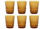 DKD Home Decor Set de 6 Vasos de Cristal Ambar 240ml 8x10x8 cm Colección Classic Garbo