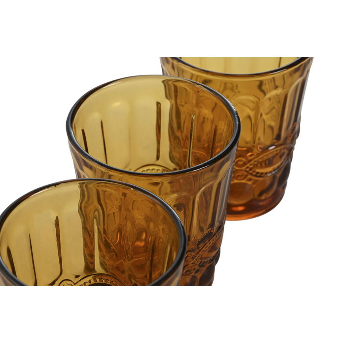 DKD Home Decor Set de 6 Vasos de Cristal con Relieve Ámbar Classic Garbo 240ml DKD Home Decor Set de 6 Vasos de Cristal con Relieve Ámbar Classic Garbo 240ml