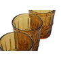 DKD Home Decor Set de 6 Vasos de Cristal con Relieve Ámbar Classic Garbo 240ml