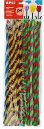APLI Limpia Pipas Varilla Bicolor Surtida de 30 cm, Set de 5 Bolsas de 50