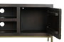 DKD Home Decor Rombo Gold Mueble TV Moderno Marrón Dorado 140 x 55 x 40 cm Acacia Metal Puertas