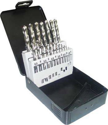 Estuche de 19 Brocas Helicoidales Rectificadas HSS de 1 a 10 mm x 0,5 mm Estuche de 19 Brocas Helicoidales Rectificadas HSS de 1 a 10 mm x 0,5 mm