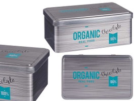 Kinvara Bote Hojalata Rectangular Organic Chocolate Gris