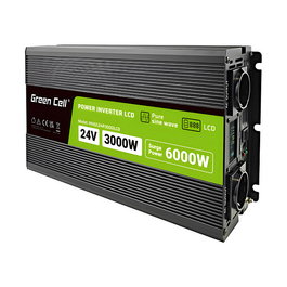 Green Cell KFZ Spannungswandler Power Inverter 24V a 230V 3000W/6000W LCD - Inversor para Coche, 24V DC a 230V AC, Con Display