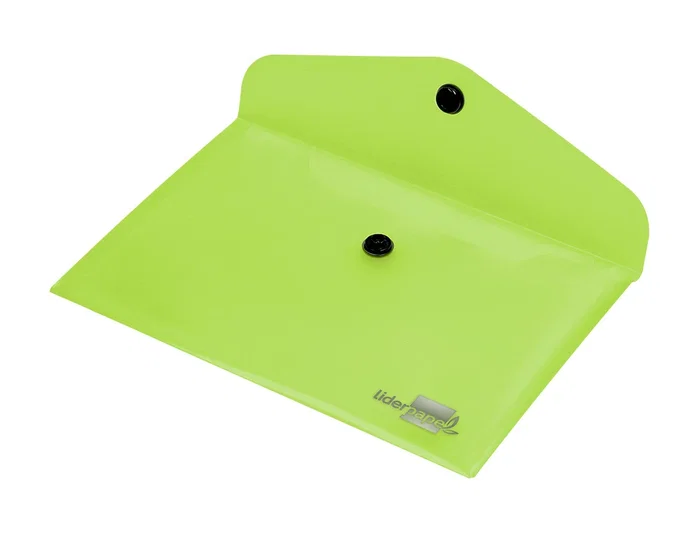 Liderpapel Carpeta Dossier con Broche Verde Translúcido DIN A6