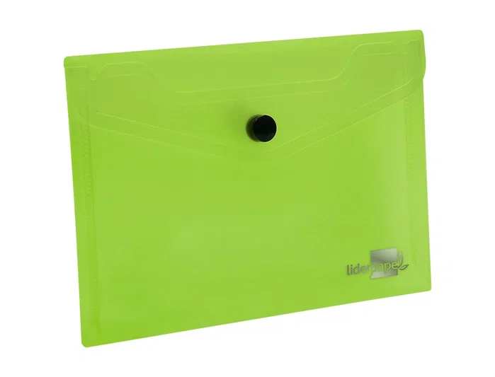 Liderpapel Carpeta Dossier con Broche Verde Translúcido DIN A6