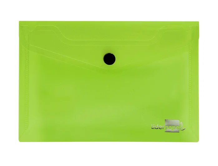 Liderpapel Carpeta Dossier con Broche Verde Translúcido DIN A6