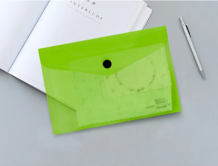 Liderpapel Carpeta Dossier con Broche Verde Translúcido DIN A6